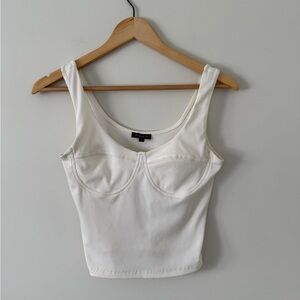 Dynamite Cream Ribbed Bustier Tank